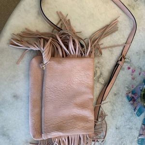 Soft leather purse with fringe